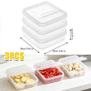 YESPERY 3Pcs Butter Cheese Storage Box Transparent Cheese Box Refrigerator Kitchen Garlic Chili Fresh-keeping Organizer