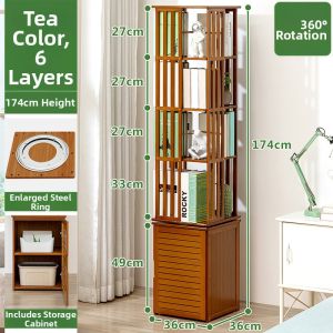 Rotatable Multi-level Bookshelf Display Rack