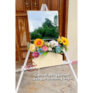 PREMIUM FLOWER BOX SIGN PAPAN UCAPAN BUNGA MIRROR WEDDING