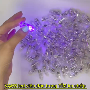 Combo 5 cái Đèn LED viên đạn nhựa trong TÍM ko chớp - dùng pin - Trang trí tiệc tùng đèn trung thubong bóng