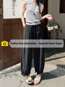 ZIYAN | Petite Tencel Dots Loose Fit Palazzo Pants