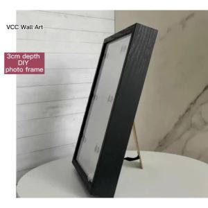 VCC | 1Pc/2Pcs Wooden Shadow Box Frame DIY Dried Flower Display Frame Wall Mount Tabletop Photo Box Frame For Handmade Craft Gift