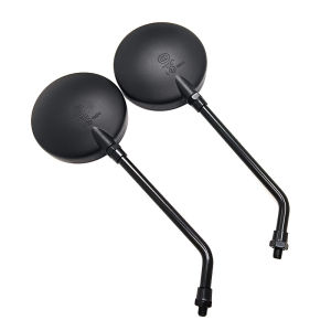 10MM clockwise 2pcs Motorcycle Mirrors Round Mirror Motorcycle Long Stem for Kawasaki Yamaha Suzuki Ducati Motorcycle Rear View Mirrors