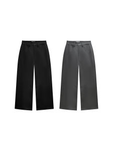 FOYEEN Original Split Structure Casual Drapey กางเกงขายาว Super Leg Lengthening Wide Leg กางเกงยีนส์ Youthful อินเทรนด์ Spring คอลเลกชัน