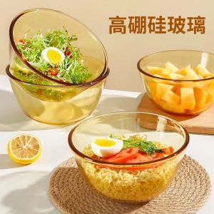 Bát Đựng Trái Cây Thủy Tinh Dung Tích Lớn Trong Suốt Cho Phòng Khách Bát Đựng Salad Nhà Bếp Bằng Kính Chịu Nhiệt