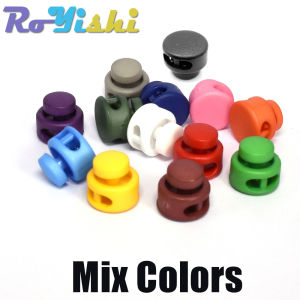 13 Pcs/Pack Mix Colors Cord Lock Toggle Clip Stopper Plastic Black For Bags/Garments Size:15mm*14mm