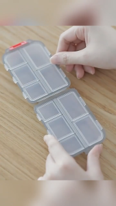 10 ช่อง กล่องเก็บยา เก็บของอเนกประสงค์ กันน้ำและกันความชื้น ขนาดเล็ก ตลับยาพกพา กล่องย Storage box