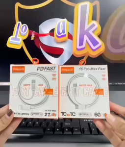 Toyakasy Kabel Pengecas Type C to C/IP 60W/27W 1M PD Cable Fast Charge untuk iPhone 14 15 16 Pro MAX iPad Samsung