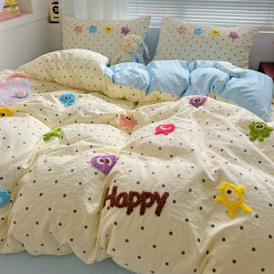 Pure Cotton Bedding Set for Students Ins Style 3-4 Piece Suite Bed Sheet Quilt Cover Protector Dormitory Single Room Bedding