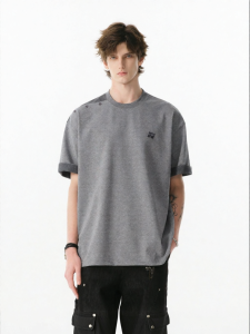 FORNINES | Embroidered Colorblock Short Sleeve Tshirt