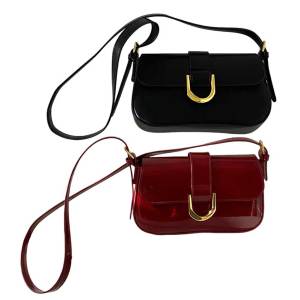 MOJOYCE Womens Stylish Buckle Hobo Bag Made of Patent Leather Versatile for Day and Night Out