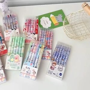 Gratis Ongkir - Pulpen Gel Mekanik Lucu Karakter / Set Pulpen Gel 6 Pcs / Ballpoint Mekanik Pulpen Set Isi 6 PCS / Pulpen Gel Lucu