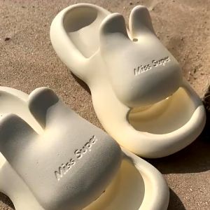 (Chọn Tăng 1-2 Size) Dép quai ngang nữ EVA thỏ tai SUPER MISS đi biển  đi du lịch siêu xinh năm 2023