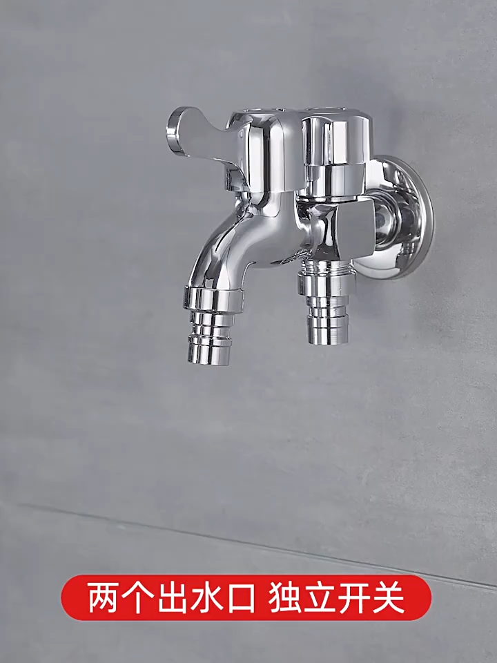 Vòi Nước Chia 2 Đầu/Vòi Nước Inox 304/Vòi 2 Đầu Ra 2 Van Inox 304 Cổng Xả Độc Lập