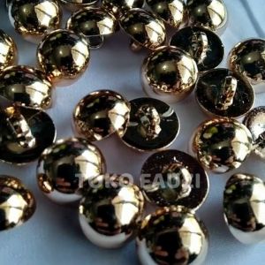 Kancing Baju Jamur Emas Polos Timbul Lubang 1 Diameter 15cm isi 5pcs
