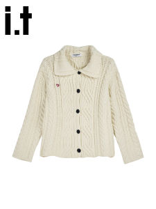 เสื้อสเวตเตอร์ถักแขนยาวผู้หญิง แฟชั่นฤดูใบไม้ร่วง/ฤดูหนาว ทรงหลวม ทรงตรง ปกติ สีสันสดใส ผ้าฝ้ายผสมโพลีเอสเตอร์