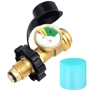 POL Propane Tank Adapter with Gauge Converts POL LP Tank Service Valve To QCC1/Type 1 Propane Tank Gas Pressure Meter