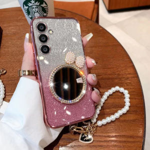 Phone Case For Realme C53 C51 C35 C55 Mirror Casing With Strap