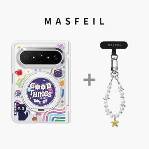 MASFEIL | Magnetic Stand Protective Case for Huawei PuraXMax Women Half Transparent Durable Design