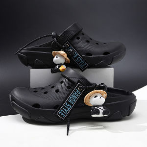 Original Panda Mens Sandals Breathable Wear-Resistant Summer Outdoor Slippers Trendy Toe-Shield Flip Flops Beach Shoes