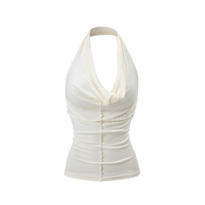 เสื้อครอปคอวีทรงหลวมสบายๆ ผ้าไนลอนผสมคอตตอนสำหรับผู้หญิง เสื้อคลุมกันหนาวแบบสวมหัวแบบลำลองสำหรับฤดูใบไม้ผลิและฤดูร้อน