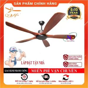 Quạt trần Vifa - Quạt trần cánh gỗ QVifa-76 lắp nhà triển lãm văn phòng công ty quán Cafe