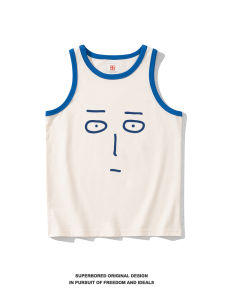 BIBOWANGZI | Funny Print Summer Cotton Retro Sleeveless T-shirt