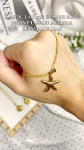 Fashion Kalung Titanium Wanita Kalung Liontin Zirkon Kerang Dan Bintang Laut Manis Temperamen Korean Style