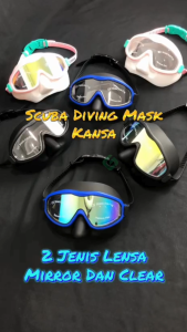 Masker Selam Kansa Scuba Anti-kabut Bingkai Besar Kacamata Selam Kacamata Renang Silicone Cair Lensa Tunggal