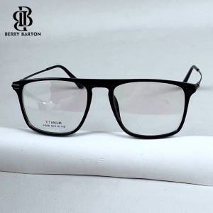 Berrybarton Kacamata Kotak Titanium TR Lentur Lensa Minus Anti Radiasi Bluecromic Pria Wanita JH006