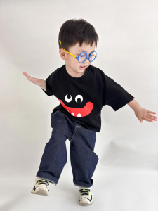 Damii Loose Fit Breathable Short Sleeve T-Shirt Childrens Clothing Japanese Style Cotton Summer Top for Boys And Girls