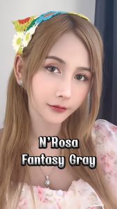 Lens xám tự nhiên có độ cận 0-8 N’Rosa Fantasy Gray chất liệu Silicone Hydrogel cho mắt thở Angel Eyes phân phối (Kính áp tròng màu xám tự nhiên | Lens xám áp tròng không viền)