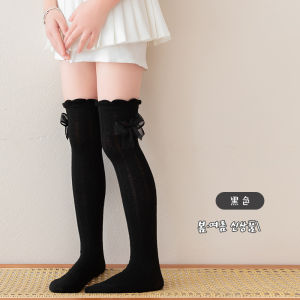 Princess Style Girls Long Tube Socks over Knee High Cotton Lacy Baby Socks Spring Summer Soft Combed Cotton Ultra Soft Thin