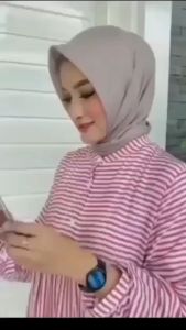 Midi dress garis salur