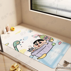 Non-Slip Bathroom Mat PVC Washroom Shower Adhesive Pad Floor Rug Anti-Fall Kitchen Sink Durable Home Decor Cartoon Print