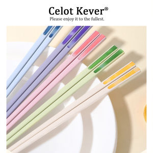 Aesthetic Split Serving Anti-mold Slip-resistant Heatproof Luxurious Colored Alloy Chopsticks