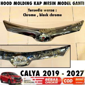 Hood Molding Calya 2019 2024 2025 2026 2027 Grill List Kap Mesin Depan Cover Black Chrome Model Ganti