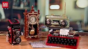 Swinging Retro Mechanical Pendulum Clock Building Blocks - 751 Pcs 3D Model Kit for Adults Unique Home Decor Gift Idea