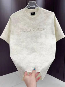 New Heavyweight 3D Letter Mens Slim Fit Half Sleeve Spring Summer Design Dirty Color Youth Trend Short Sleeve T-Shirt