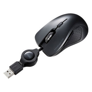 Sanwa Supply | Auto-Retractable Portable Ergonomic Quiet Mouse USB