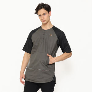 kurta reglan short sleeve / gamis Pakistan pria lengan pendek terlaris / kemeja Koko untuk anak muda bisa formal dan kasual baju muslim hijau sage