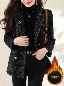 Chic French Style Elegant Short Coat with Added Cotton