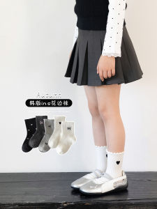 Girls Cotton Socks Korean Style Spring Autumn Mid-Calf No-Cuff Sports Cotton Tights for Baby Girls Comfortable Breathable