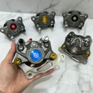 Paket Kaliper 2 Piston Plus Breket Kaliper 2P Disc Standar & 220mm untuk Motor Vario, Scoopy, Mio, Beat dll