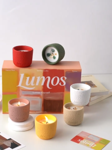6PCS Scented Candle gift with Ceramic Jars Aromatherapy Fragrance Candles for Wedding Party Christening Souvenir