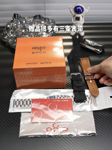 Aigo GT8 Smart Watch Mens round Screen Multi-Function Bluetooth Sports Heart Rate Monitoring Blood Pressure Measurement Waterproof