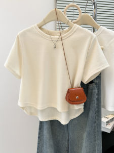MISHANGYICHU | Short Front Long Back Short Style Slim Fit Summer Womens T-Shirt