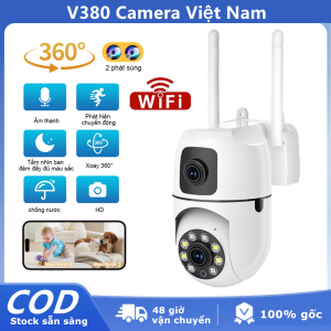 V380 Pro Camera Wifi 2 Mắt giám sát Ngoài 8MP Siêu Né Đàm Thoại 2 Chiều Có Đèn Báo Động