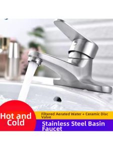 Dual or Triple Hole Basin Tap Bathroom Mixing Valve Stainless Steel
