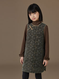 Autumn Winter Childrens Outerwear Girls Dress Base Layer Outdoor Wearable Vest Skirt Sweet Style Mixed Fabric Polyester Nylon